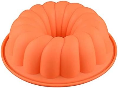 Pure Vie 9.5" Leak-Proof Nonstick Silicone Cake Mold Bundt Cake Pan Baking Mold for Christmas Anniversary Birthday Cake, Loaf, Muffin, Brownie, Chocolate, Cheesecake, Tart, Pie, Bread, Jelly, Soap