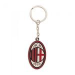 AC Milan Official Metal Football Crest Keyring (One Size) (Red/White)