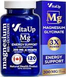 VitaUp Magnesium Glycinate for Men & Women - Magnesium Bisglycinate 200mg Capsules - High Absorption Magnesium Oxide - Muscle Function - Heart & Metabolism Support Magnesium Supplements 120 Vegan Caps