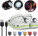 vibebli Rechargeable Headlights for Croc and Shoes 2pcs, Flashlights Attachment for Croc, Light Up Charms Accessories for Kids Adults Men Women, Clip on Clog Headlights for Crock Shoe, IPX5 Waterproof