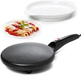 SVK Dream Electric Crepe Maker Dosa Maker Auto Power Off | Portable Crepe Maker With Non-Stick Dipping Plate And Egg Whisk | Easy To Use For Pancakes, Chapati, Chilla, Dosa, Egg Beater, Black