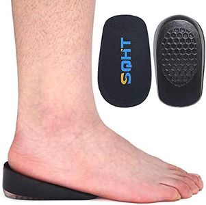 SQHT Height Increase Insoles - Heel Lift Inserts for Leg Length Discrepancies and Achilles Tendonitis, Heel Cups for Men and Women (Small (1.4" Height)), Black, Small-1.4 Inch (Pack of 2)