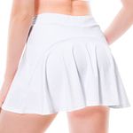 AoToZan Womens Tennis Skirt with Shorts Pockets Pleated Golf Skorts Athletic Sports Skirts School Mini Skirt Workout Running (White, S)