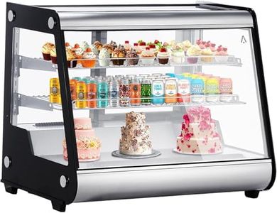 GAOMON 5.3 Cu.Ft Commercial Display Refrigerator, 3 Shelves Beverage Countertop Pastry Refrigerator Display Case w/LED Air-cooling Automatic Defrost Rear Sliding Door for Cafe Restaurant, Black