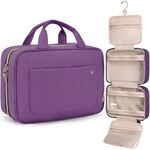 BAGSMART Toiletry Bag Large Hanging Travel Wash Bag Womens Cosmetic Bag for Full Sized Container (L, Purple)