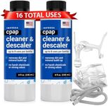 IMPRESA 16 Use CPAP Soap & Descaling Solution - CPAP Cleaning Solution for All CPAP Machines & CPAP Machine Accessories - CPAP Cleaners - CPAP Cleaning Supplies - CPAP Cleaner Soak 2pk 8oz Bottles