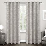 Exclusive Home Forest Hill Woven Grommet Top Curtain Panel Pair, Dove Grey, 52x84, 2 Piece