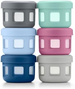 Ello Reusable Condiment Containers 4oz each with Screw-on Leak Proof Lid 6 Pack | Perfect for Salad Dressing Sauce Dips Lunchbox Picnic Travel Bento Box | BPA-Free | Dishwasher Safe | Sugar Rush