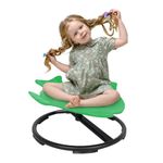 CHIIRAKU Kids Swivel Chair Autism Sensory Products, Sit and Spin Spinning Chair, Kids Wobble Stool Chair Seat Relieving Symptoms of Kids Car Sickness 165LB WEIGHT CAPACITY 1 YEAR+(DARK GREEN)