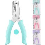 NEBURORA Hole Punch, Blue Single Hole Puncher Metal with Soft-Handled for DIY Craft Tags Clothing Ticket Scrapbook Tool, 3 Colors Options