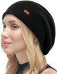 FURTALK Cashmere Slouchy Beanies for Women Winter Hats Soft Warm Beanie Hat Ladies Wool Knitting Skull Beanies Black