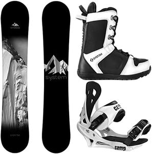 System Timeless and Summit Complete Men's Snowboard Package New (163 cm Wide, Boot Size 12)