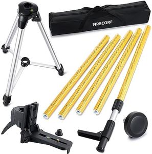 Firecore 12 Ft./3.7M Professional Telescoping Pole with Tripod and 1/4-Inch by 20-Inch Laser Mount for Rotary and Line Lasers, Adjustable Laser Mounting Pole with 5/8"-11 Threaded Adapter (FLP370C)