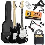 3rd Avenue XF Full Size 4/4 Electric Guitar Ultimate Kit with 10W Amp, Cable, Stand, Gig Bag, Strap, Spare Strings, Picks, Capo – Black