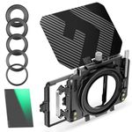 K&F Concept Mini Matte Box+ND8 Filter Kit, Carbon Fiber Top DSLR Matte Box with 2xFilters Trays, for 67/72/77/82/95mm Lenses, for 4x5.65 Filter/Circular Filter