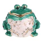 SUMNACON Mini Frog Style Jewelry Box Holder Trinket Box, Decorative Enamel Hinged Small Jewelry Organizer, Wedding Ring Box Necklace Holder Earrings Organizer