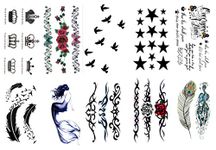 S.A.V.I 10PCS. Temporary Tattoo Stickers of Crown, Birds, Stars, Mermaid, Peacock Feather, Rose Flower, Text, Butterfly Mix Designs For Girls And Women Size 10.5x6CM Multi Color