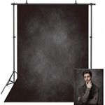 VEOEOV Photo Backdrop, 5X7ft Anti-Wrinkle Abstract Black Grey Portrait Photo Backdrop, Thickened Backdrops for Photography, Kid, Adult, Family Headshots, Photo Studio(No Pocket)