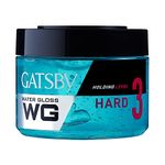 Gatsby Leather Water Gloss - Hard, Wet Look Hair Gel, Shine Effect, Long Lasting Hold, Non Sticky, Easy Wash Off, Holding Level 3, 300gm