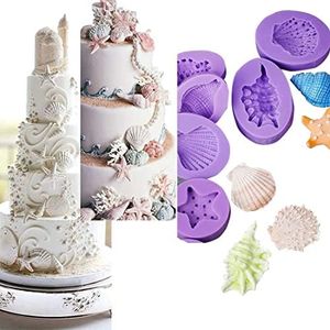 Anyana Silicone Fondant Molds Seashell Starfish Sea Urchin Design