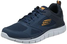 Skechers Men's Track-SYNTAC Sneaker, Navy Leather Mesh Trim, 8 UK