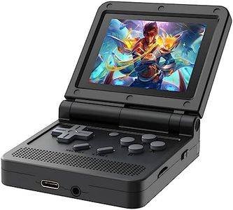 Retro Handheld Game Console 3 inch IPS Screen, Mini Clamshell Open Source System Games Consoles with 64G TF-6000+ Games, Built-in Rechargeable Battery, Portable Hand Held Game Video Consoles (Black)
