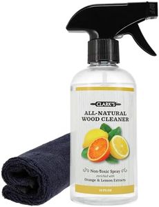 CLARK’S Natural Cutting Board Spray Cleaner with Microfiber Cloth for Wood Countertop – Pure Ingredients Filtered Water, Distilled Vinegar, Castile Soap, Lemon & Orange Citrus Oil Extracts, 12oz