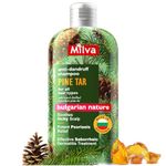 Milva Pine Tar Shampoo for Seborrheic Dermatitis - 200ml Natural Dandruff Shampoo - Anti Dandruff Shampoo - Psoriasis Shampoo - Treatment Solution for Dry Itchy & Flaky Scalp