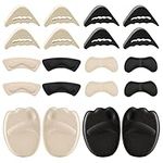 10 Pairs High Heel Cushion Pads, Adjustable Toe Filler Inserts Front Insoles Heel Grips Liner Insert, Self-Adhesive Heel Sports Cushion Foot Shoe Insoles Heel Blister Protector for Too Big Shoes