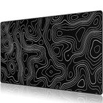 Anpollo Large Gmaing Mouse Pad with Stitched Edges, Superior Micro-Weave Cloth, Non-Slip Base, Size 35.4 x 15.7inches - Topographic Contour