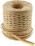 Raffia Paper Craft Ribbon, Light Brown Raffia Ribbon, Easter Packing Paper Twine Wrapping Twine Ribbons, Kraft Raffia Ribbon, Brown Paper String Natural Paper String Packing Ribbon for Gift Wrapping