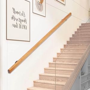 Wooden Handrails, 1-20ft Non-Slip Staircase Handrail, for Home Garden Corridor Lofts Kindergarten Guardrail Decking Railings, Wall Mounted Barrier-Free Staircase Grab Bar for Elderly (Size : 12ft)