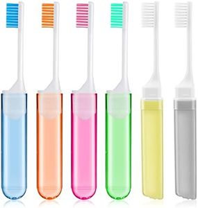WLLHYF Pack de 6 cepillos de dientes de viaje plegables Cepillo de dientes suave portátil para adultos y niños Camping Viaje Casa Cepillos de cerdas suaves para encías sensibles