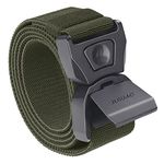 JUKMO Quick Release Tactical Belt, Military Work 1.5" Nylon Web Golf Belt with Heavy Duty Seatbelt Buckle (Army Green, Small-for Waist 30"-36" (Length 45"))