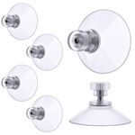 flintronic 6 PCS Suction Cups, 32mm Clear Suction Pads Plastic Sucker Pads, Suction Holder with Knurled Nut Window Suckers for Glass Mirror Window Wall Door and Other Smooth Flat