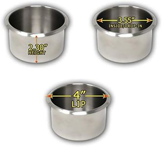 Da Vinci Lot of 10 Drop in Stainless Steel Poker Table Jumbo Cup Holders 4 Inch Wide