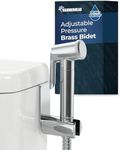 HammerHead Showers Solid Metal Adjustable Pressure Handheld Bidet Sprayer for Toilet, Handheld Bidet Attachment with 47-Inch Hose and Leak-Proof T-Valve, Jet Spray for Toilet, Muslim Shower, Chrome