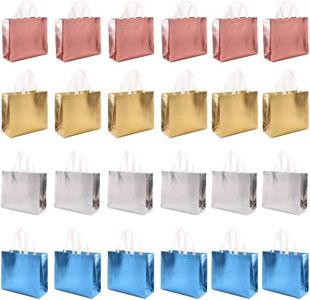 Set of 24 Mix Color 6Rose Gold 6Silver 6Gold 6Blue Glossy Reusable Grocery Bags Reusable Gift Bags with Handles Bachelorette Gift Bag Non-Woven Bridesmaid Gift Bag for Women Wedding Party Christmas