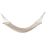 Slack Jack Closeweave Rope Hammock | Jhula for Adults & Kids with Hardwood Spreader Bars, Hanging Swing for Camping, Garden, Balcony, Capacity Upto 180 Kgs, Free Hanging Accessory (Natural-Double)