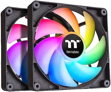 Thermaltake CT120 ARGB Sync PC Cooling Fan (2-Fan Pack), 5V Motherboard Sync, 16.8 Million Colors 9 Addressable LEDs, 120 mm Hydraulic Bearing Case/Radiator Fan, CL-F149-PL12SW-A,Black