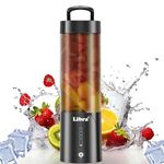 Libra 450 ML Portable Blender for Smoothie and juices with 4000mAh Battery, 200 Watts Motor for Crushing Ice, USB Rechargeable Blender for Gym, Office and School (Black)