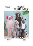 Simplicity Children's Sloth, Lemur, Porcupine, and Axolotl Animal Costumes Sewing Pattern Kit by Andrea Schewe, Design Code S9842, Sizes 3-4-5-6-7-8, Multicolor