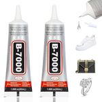 INBOLM B7000 Glue 50mL Adhesive(2 Pack),jewellery Glue Clear for Rhinestone Crafts,Multi Functional Super Glue Transparent Paste Adhesive for Phone Jewelry Glass Wood Metal Fabric