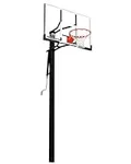 Silverback 54" In-Ground Height Adjustable Basketball System with Tempered Glass Backboard, Pro-Style Breakaway Rim, and Backboard Pad