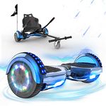 RCB Hoverboards with Go Kart Seat Bundle for Kids Segways Built in LED lights Bluetooth Speaker Hoverboards, Gift for Kids and Adult