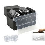 Bangp Clear Ice Cube Tray with Lid,Premium Clear Ice Cube Maker Mold,Large Size Silicone 8 Cavity Clear Ice Maker with Reusable Storage Bag,Makes 8 Crystal Clear Ice Cubes for Whiskey and Cocktail