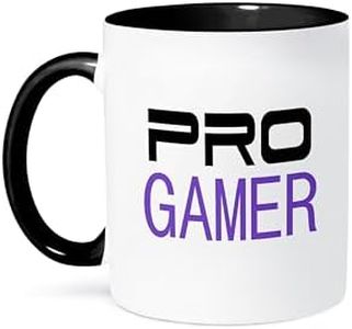 3dRose Pro Gamer - Awesome Gaming Job or Hobby and Proud of it - Computer pro-Gamer in Black and Purple - Two Tone Black Mug, 11oz (Mug_151243_4)