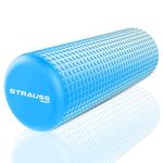 Strauss Yoga Foam Roller | Deep Tissue Massage Roller for Knee Exercise, Muscles Recovery & Physiotherapy | Home Gym Fitness Equipment for Full Body Relaxation and Flexibility | 45cm,(Sky Blue)