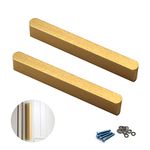 Zerniple 446mm Hole Center/500mm Gold Handle Pull Solid Zinc Alloy Drawer Wardrobe Handle Pull Kitchen Cabinet Handle Cupboard Knobs (2 Pieces)