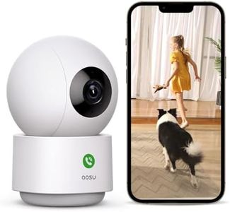 Aosu 2K Security Camera Indoor, Baby Monitor Pet Camera 360-Degree for Home Security, WiFi Camera with 5/2.4 GHz Wi-Fi, One-Touch Calls, Smart Motion Tracking, IR Night Vision, Compatible with Alexa